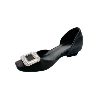 ビジューバックル サイドオープンパンプス