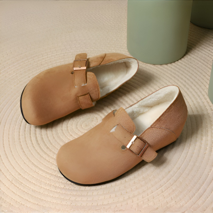 バックルデザイン 6cmウェッジスリッポン