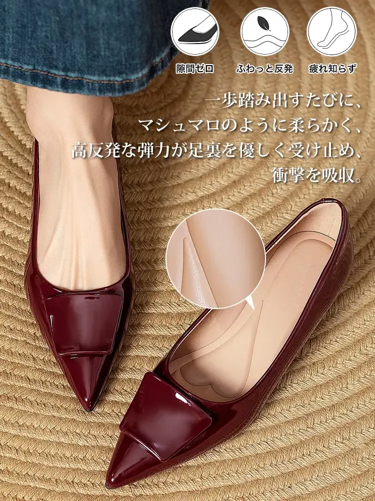 KENPOGEN エナメルパンプス ポインテッドシューズ 4cmUP 痛くない 走れる 仕事用