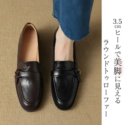 KENPOGEN バックルベルトローファー 3.5cmヒール 歩きやすい 走れる オフィス 通勤