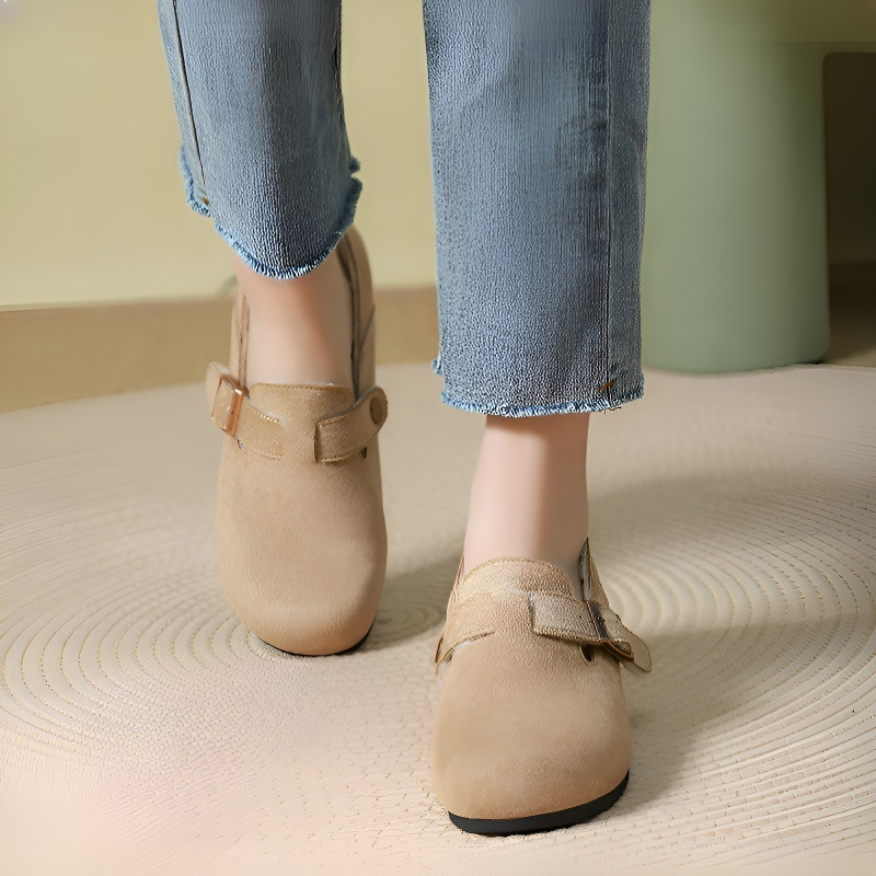 バックルデザイン 6cmウェッジスリッポン