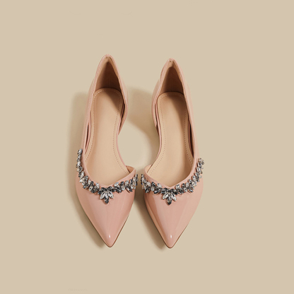 きらめきビジュー 4cm美脚Vカットパンプス