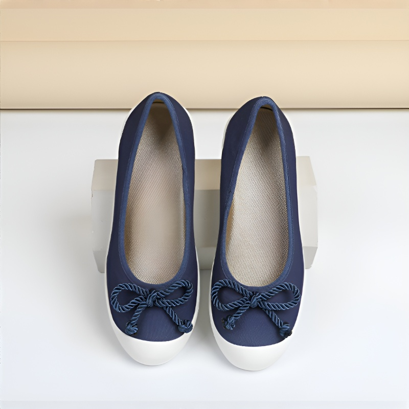 リボンモチーフ ウェッジソールパンプス