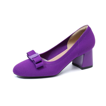 リボンモチーフ 美脚ニットパンプス