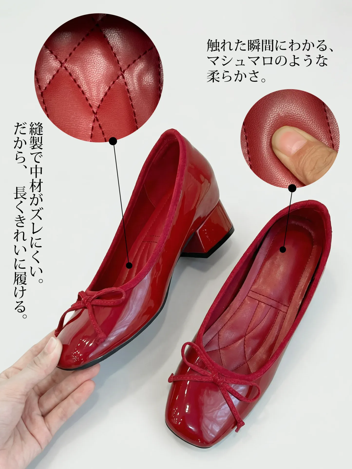 【走れる7cmヒール】KENPOGEN バレエシューズ スクエアトゥパンプス インヒール 安定感 痛くない 通勤 入学式