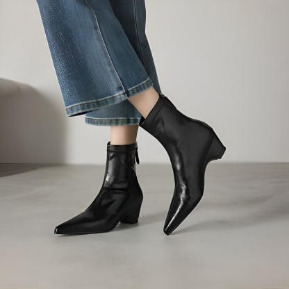 5cm美脚 ポインテッドトゥ ストレッチブーツ