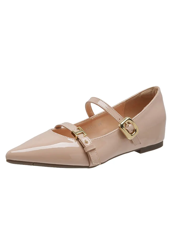 KENPOGEN ポインテッドトゥパンプス インヒールパンプス 5cmUP ダブルストラップ 脱げにくい