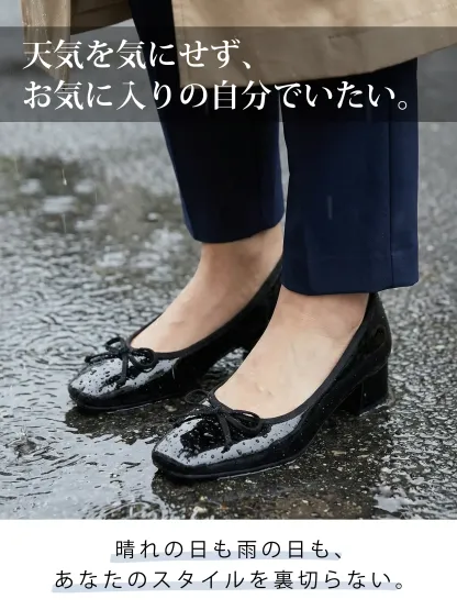 【走れる7cmヒール】KENPOGEN バレエシューズ スクエアトゥパンプス インヒール 安定感 痛くない 通勤 入学式