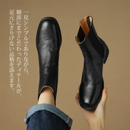 KENPOGEN チェルシーブーツ レディース 牛革 3cmUP ファスナー付き 履きやすい 歩きやすい 秋冬 通勤