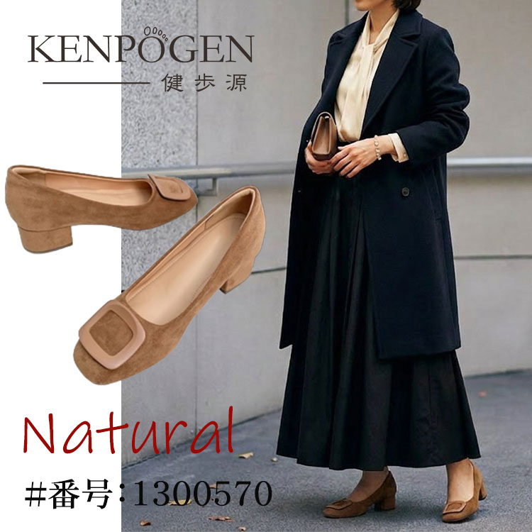 マットな素材感が魅力 KENPOGEN バックルパンプス 骨格ナチュラルの通勤シューズに