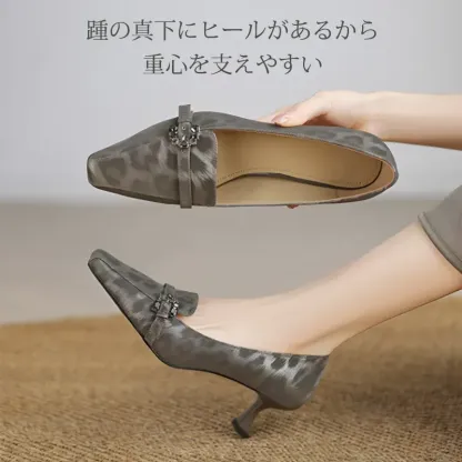 KENPOGEN バックルローファー 牛革 手作り 5cmUP スクエアトゥ 柔らかい 疲れにくい 通勤