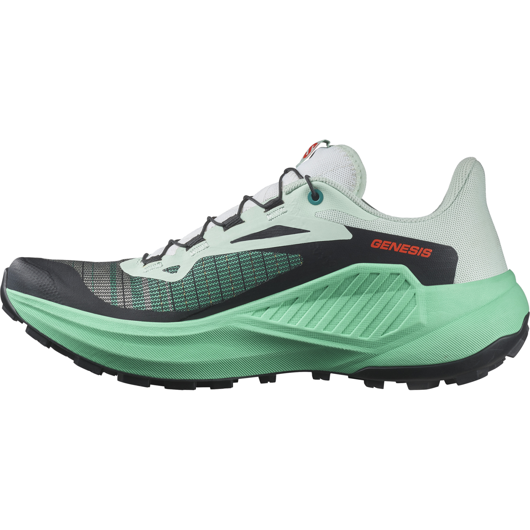 GENESIS Women Trail Running Shoes Bay/Electric Green/Cherry Tomato