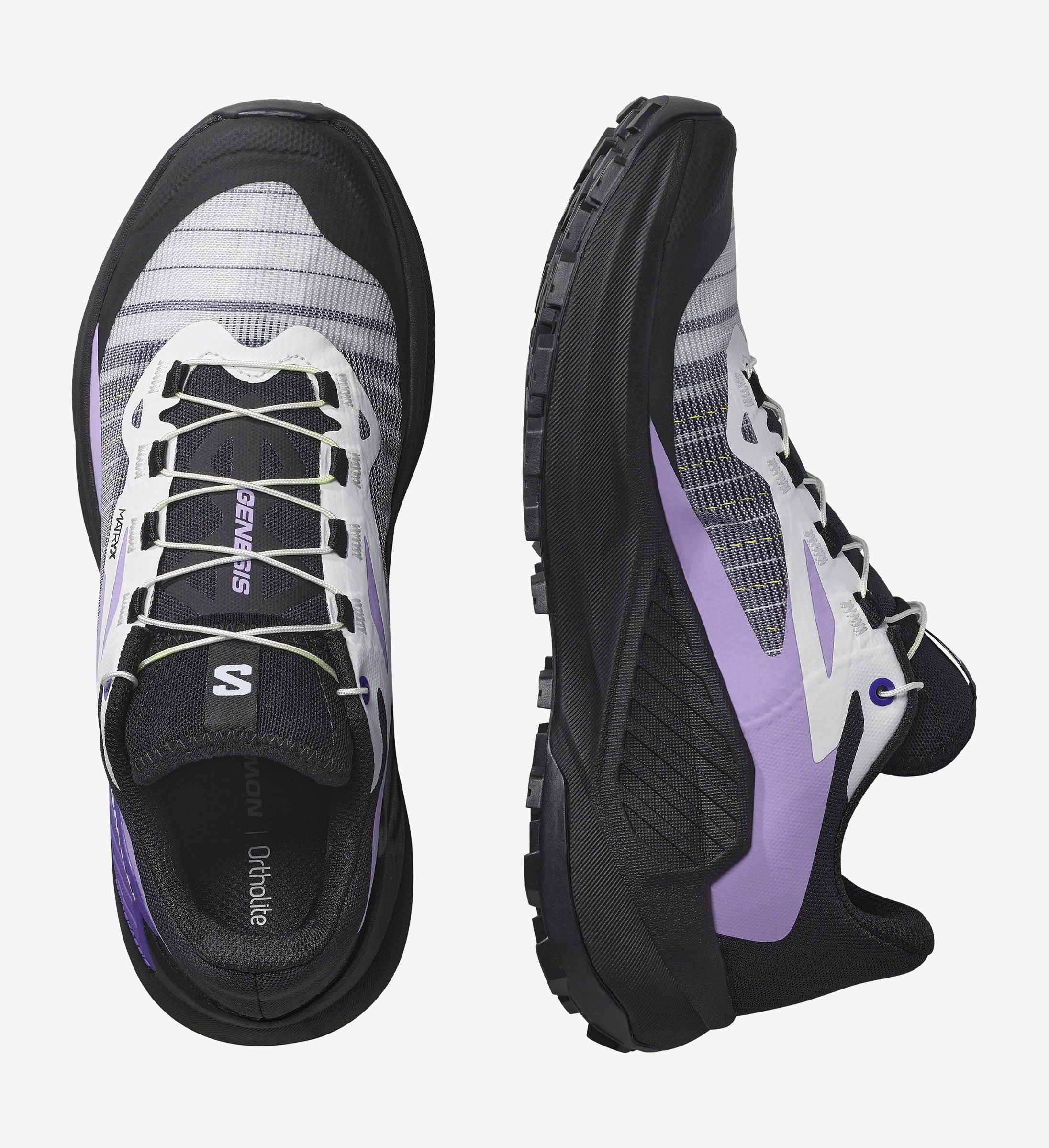 SALOMON GENESIS Women Trail Running Shoes in Black/White/Liberty