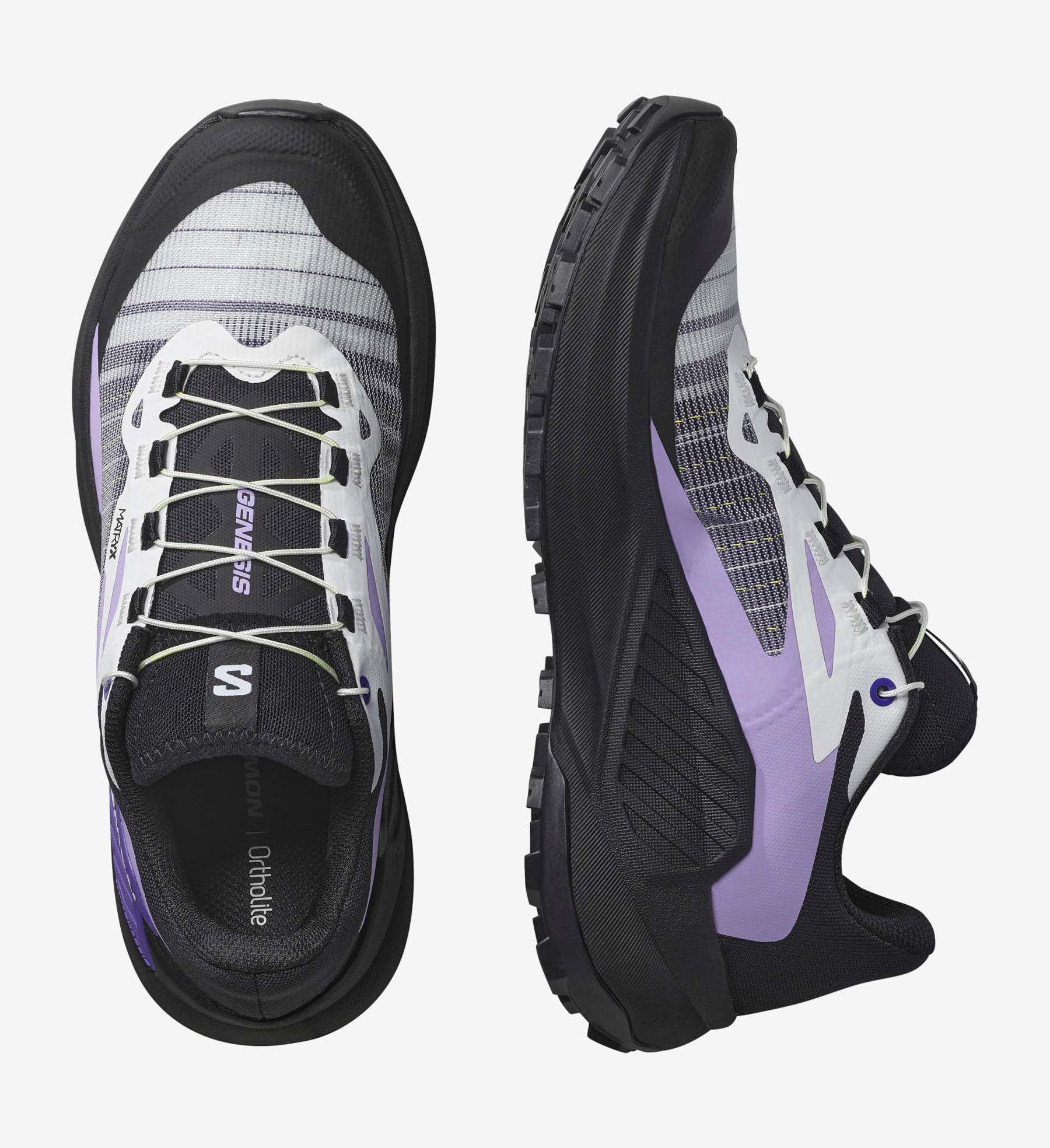 SALOMON GENESIS Women Trail Running Shoes in Black/White/Liberty