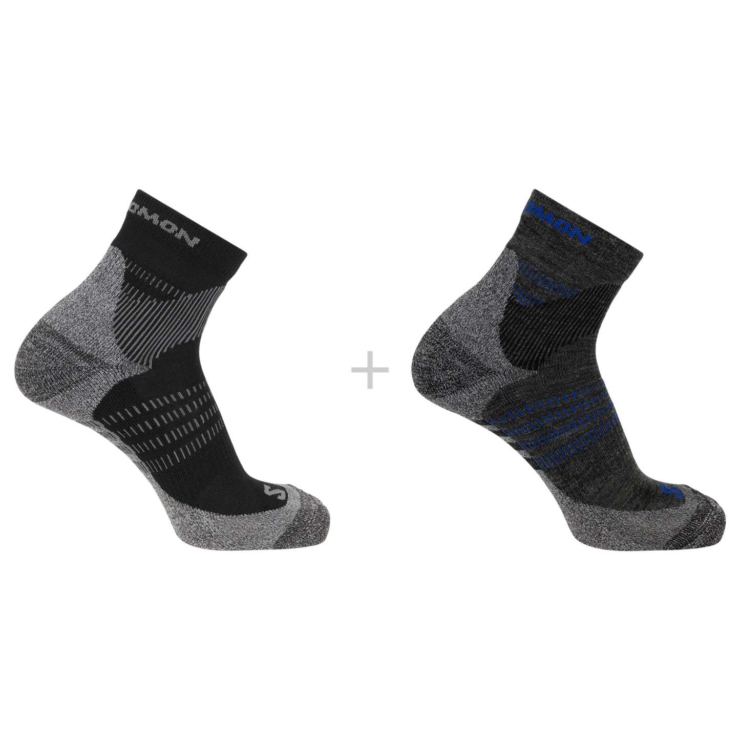 X ULTRA ACCESS QUARTER 2-PACK Unisex Hiking Socks in Anthracite / Blac