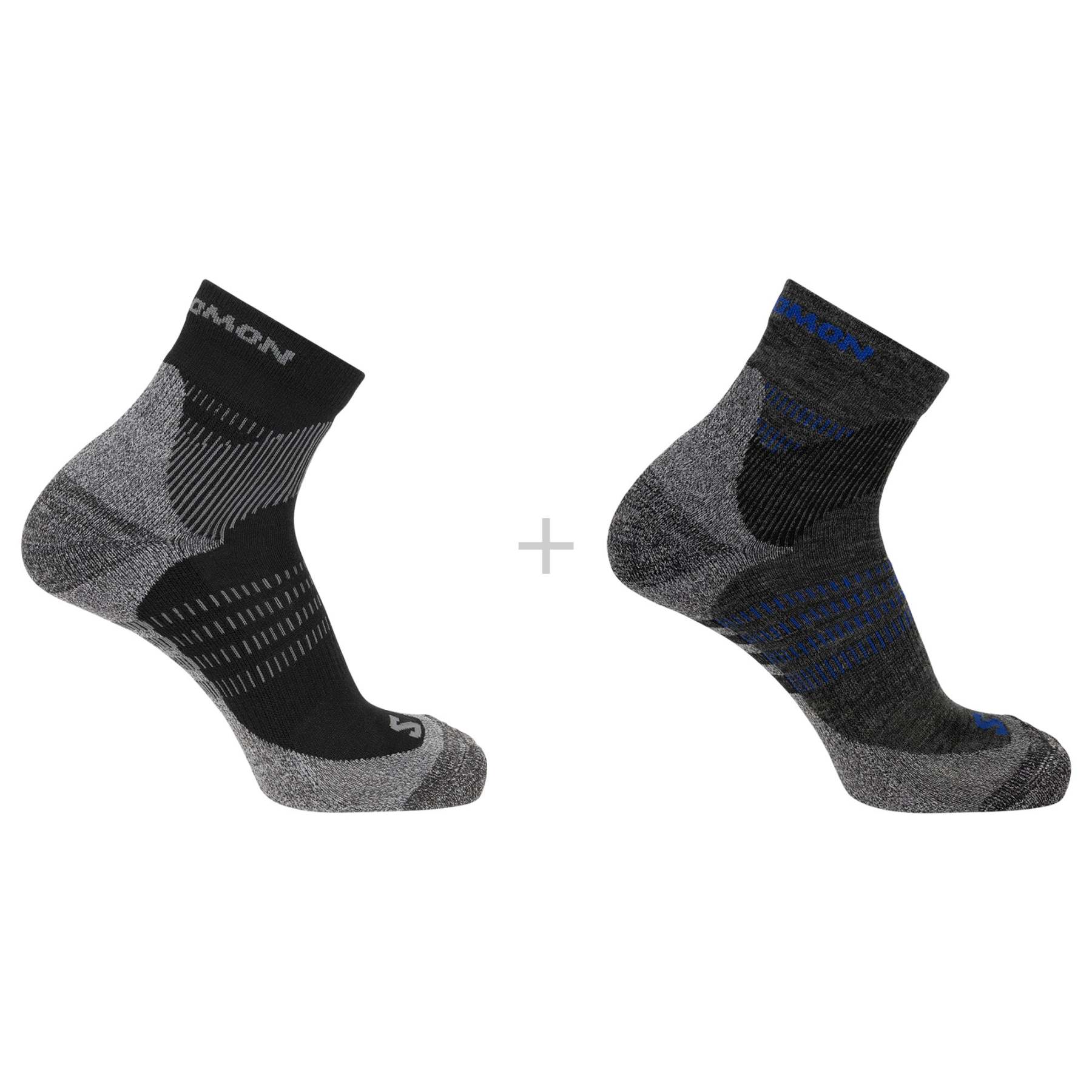 X ULTRA ACCESS QUARTER 2-PACK Unisex Hiking Socks in Anthracite / Blac