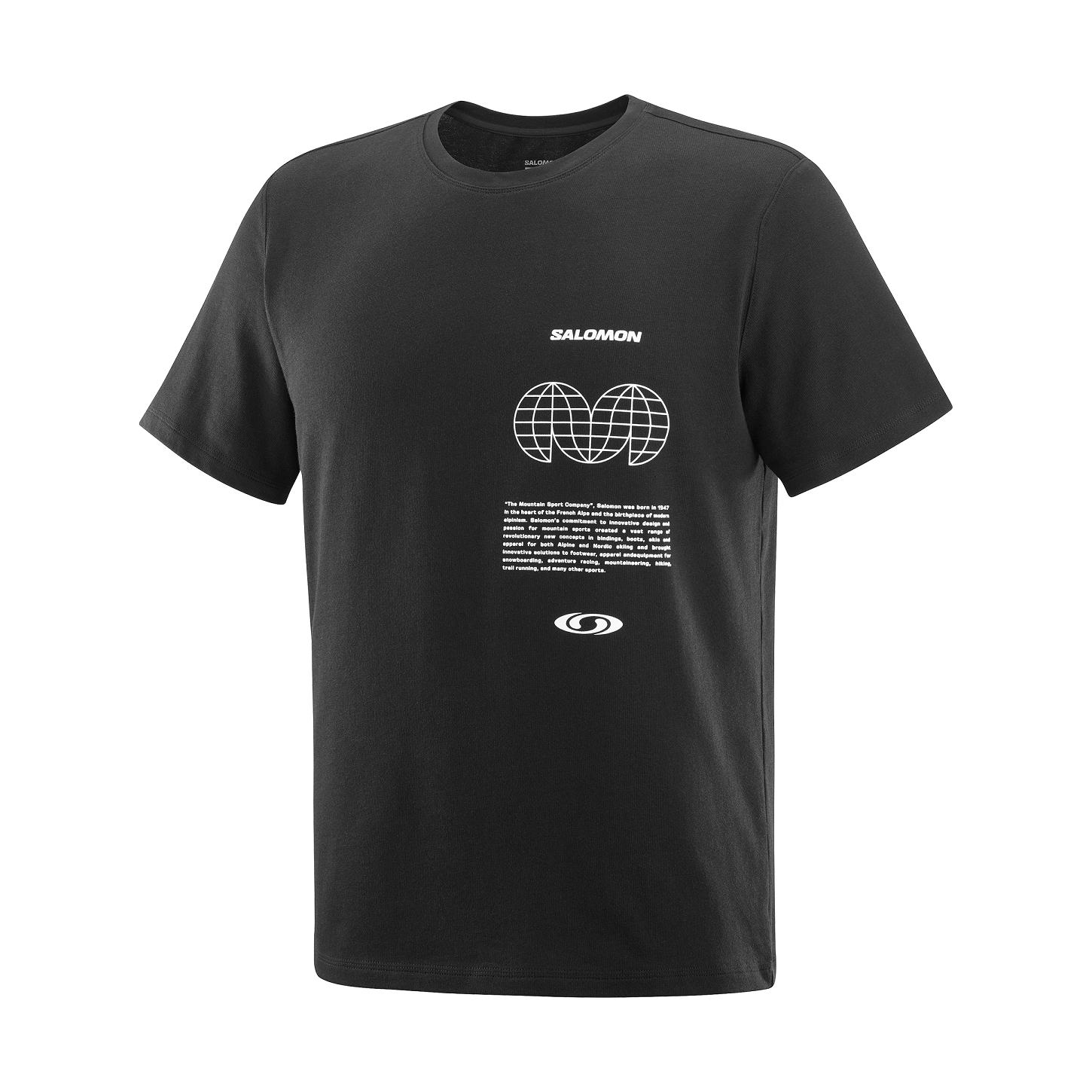 SALOMON｜SHORT-SLEEVED ROUND NECK T-SHIRTS (Globe Graphi Salomon Globe Graphic T-Shirt - Deep Black | Flatspot