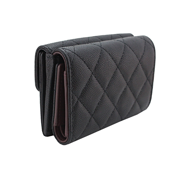 【国内即発】CHANEL 三つ折り財布 ミニ キャビアスキン AP0230