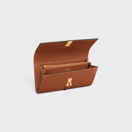 ラージウォレット 16（セーズ） / シャイニーカーフスキン タン