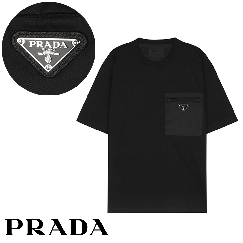 関税負担なし☆PRADA プラダ Re-Nylon xジャージー Tシャツ