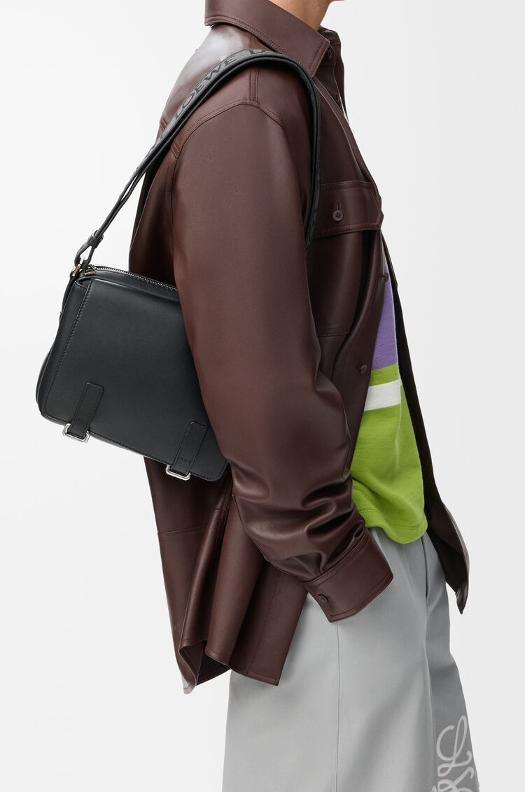 LOEWE XS Military messenger bag in soft grained calfskin Black