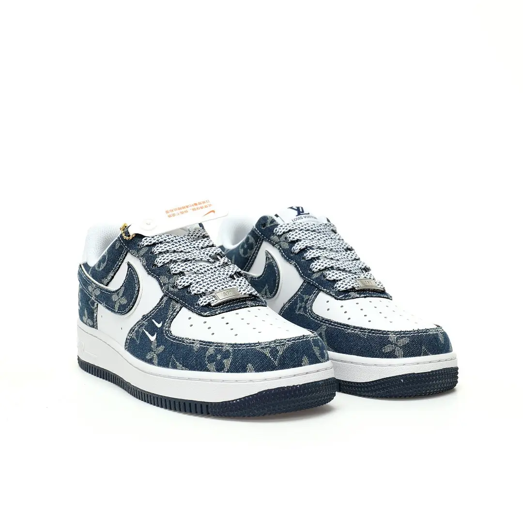Nike Air Force 1 07 LV8 Low Dark Blue White LV Monogram - Image 6