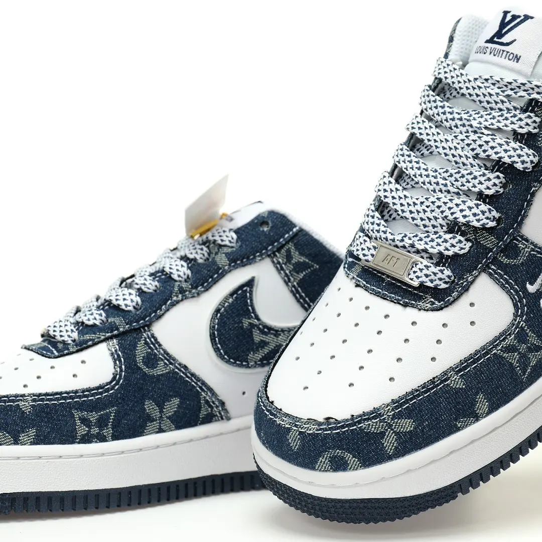 Nike Air Force 1 07 LV8 Low Dark Blue White LV Monogram - Image 8