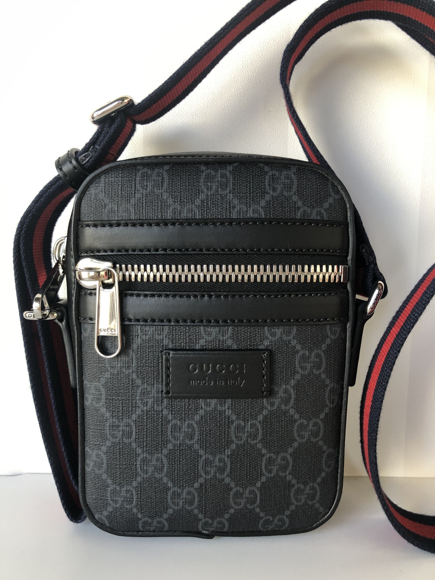 GUCCI◆グッチ GGブラック×GGスプリーム クロスボディーバッグ