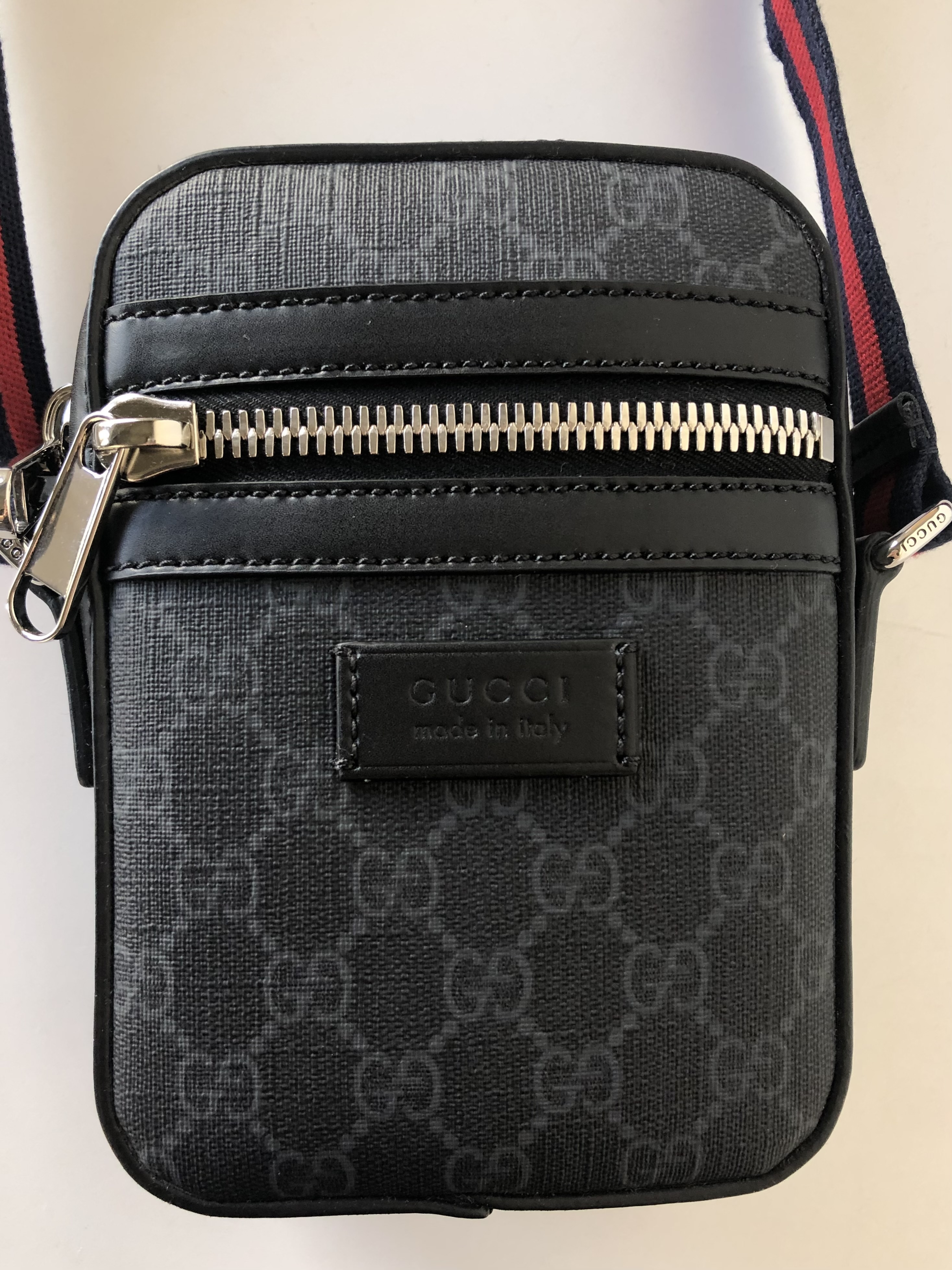 GUCCI◆グッチ GGブラック×GGスプリーム クロスボディーバッグ