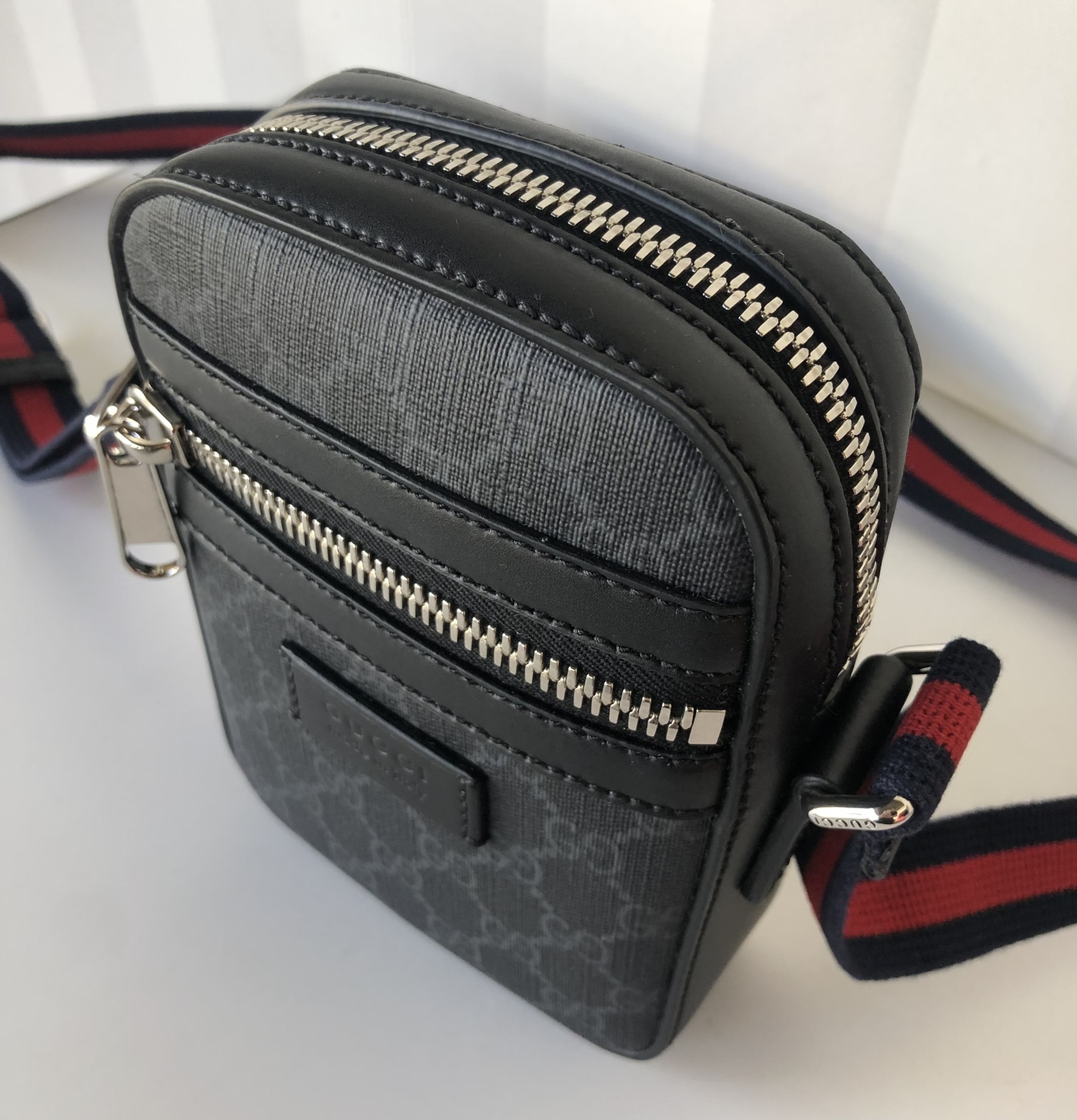 GUCCI◆グッチ GGブラック×GGスプリーム クロスボディーバッグ