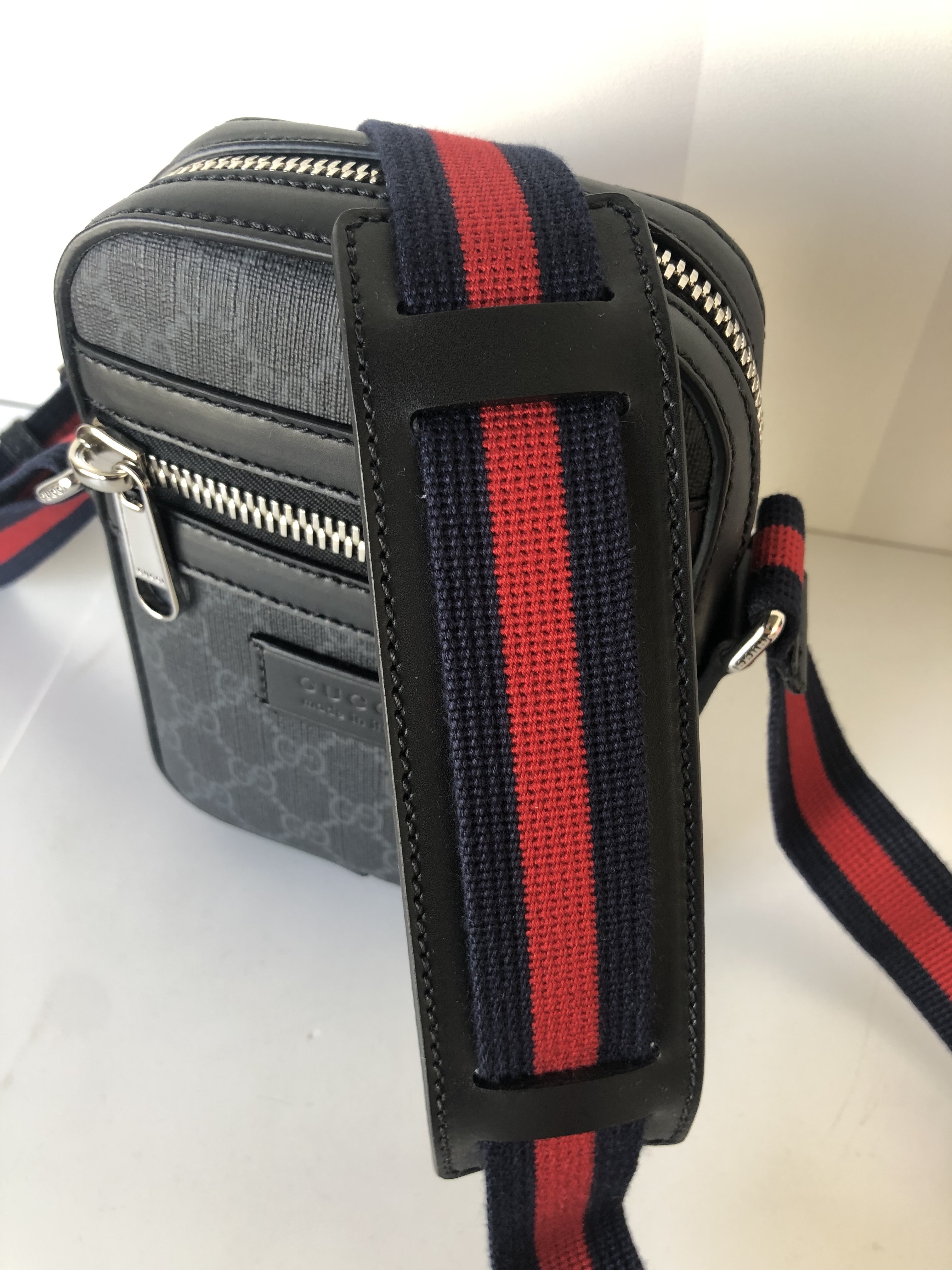 GUCCI◆グッチ GGブラック×GGスプリーム クロスボディーバッグ