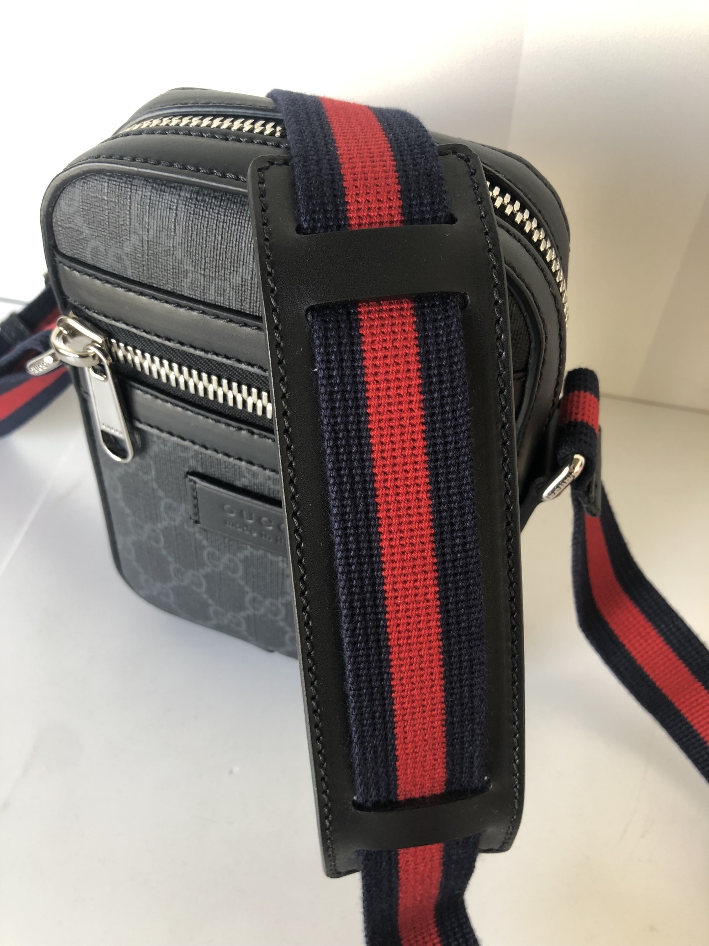 GUCCI◆グッチ GGブラック×GGスプリーム クロスボディーバッグ