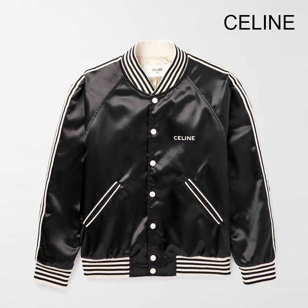 関税・送料込 CELINE サテン仕上げ 刺繍 テディジャケット