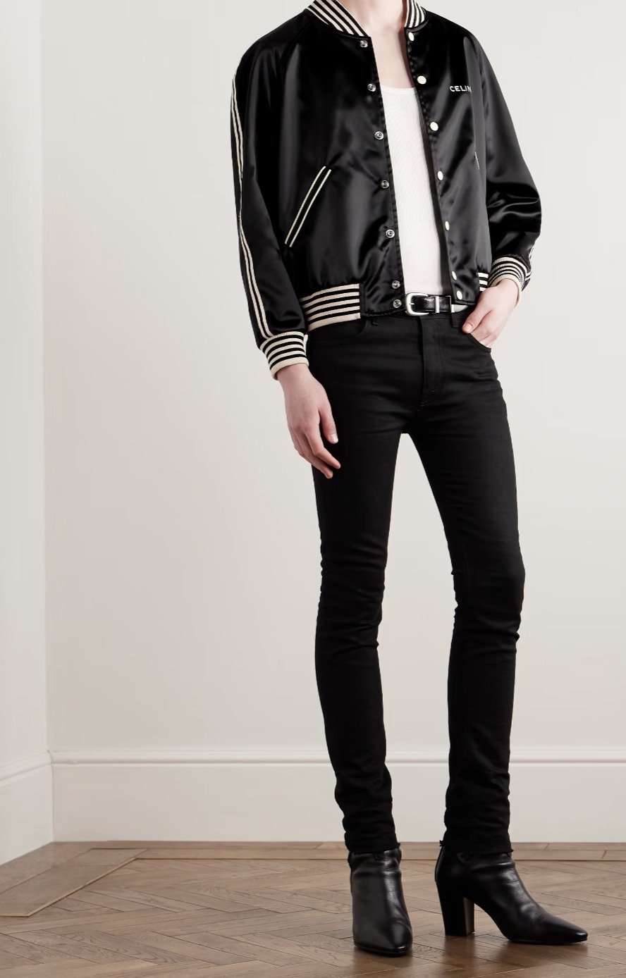 関税・送料込 CELINE サテン仕上げ 刺繍 テディジャケット