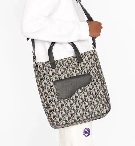 DIOR*Dior Oblique ショルダーストラップ付きサドルトートバッグ