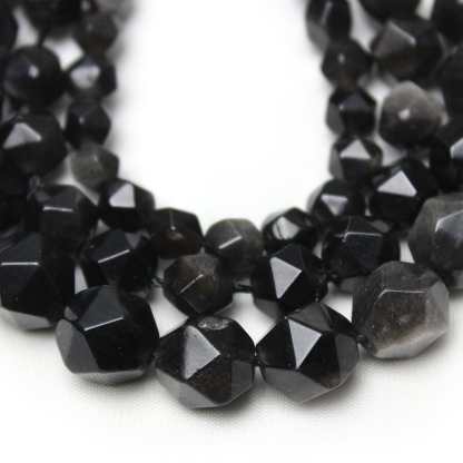 ダイヤモンドカット面シルバーオブシディアン