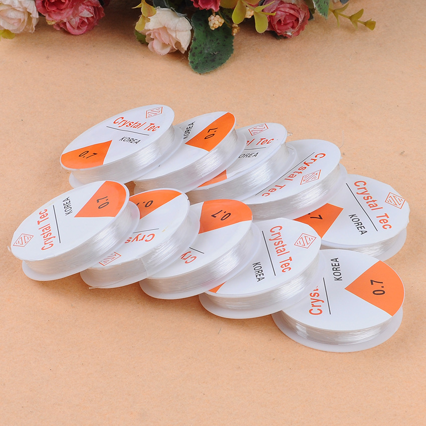 伸縮性ブレスレット ストリングストレッチクリスタルビーズコード ジュエリー作成用 0.4mm 0.5mm 0.6mm 0.7mm 0.8mm 0.9mm  ゴム紐 ゴム紐 ストリングブレスレット ブレスレット作成用ストリング 10ロール