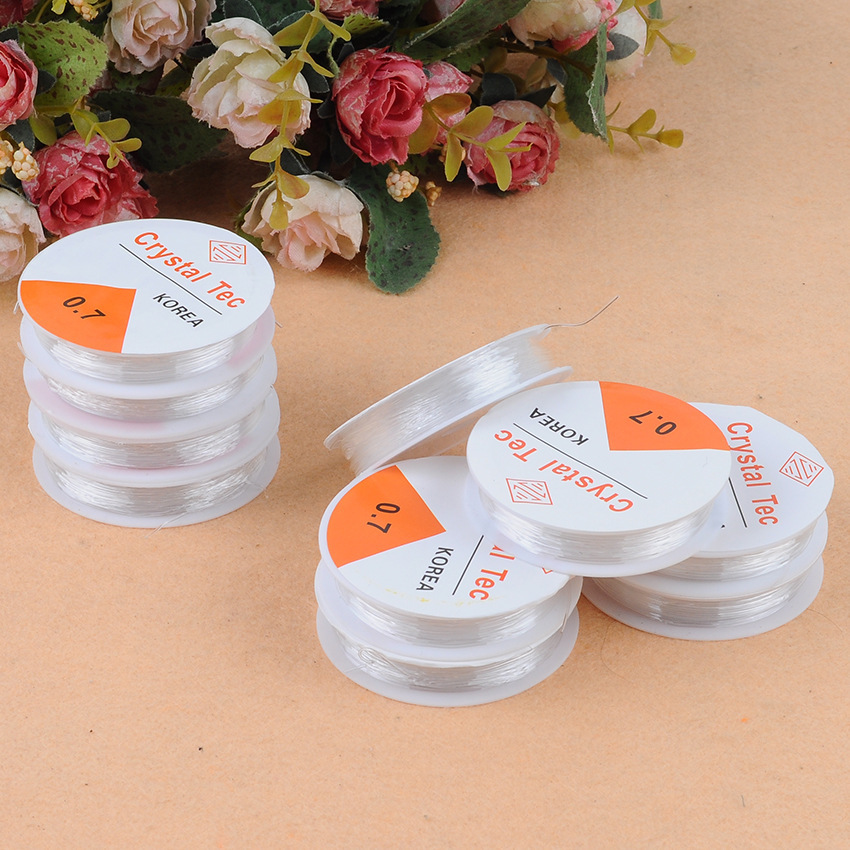 伸縮性ブレスレット ストリングストレッチクリスタルビーズコード ジュエリー作成用 0.4mm 0.5mm 0.6mm 0.7mm 0.8mm 0.9mm  ゴム紐 ゴム紐 ストリングブレスレット ブレスレット作成用ストリング 10ロール