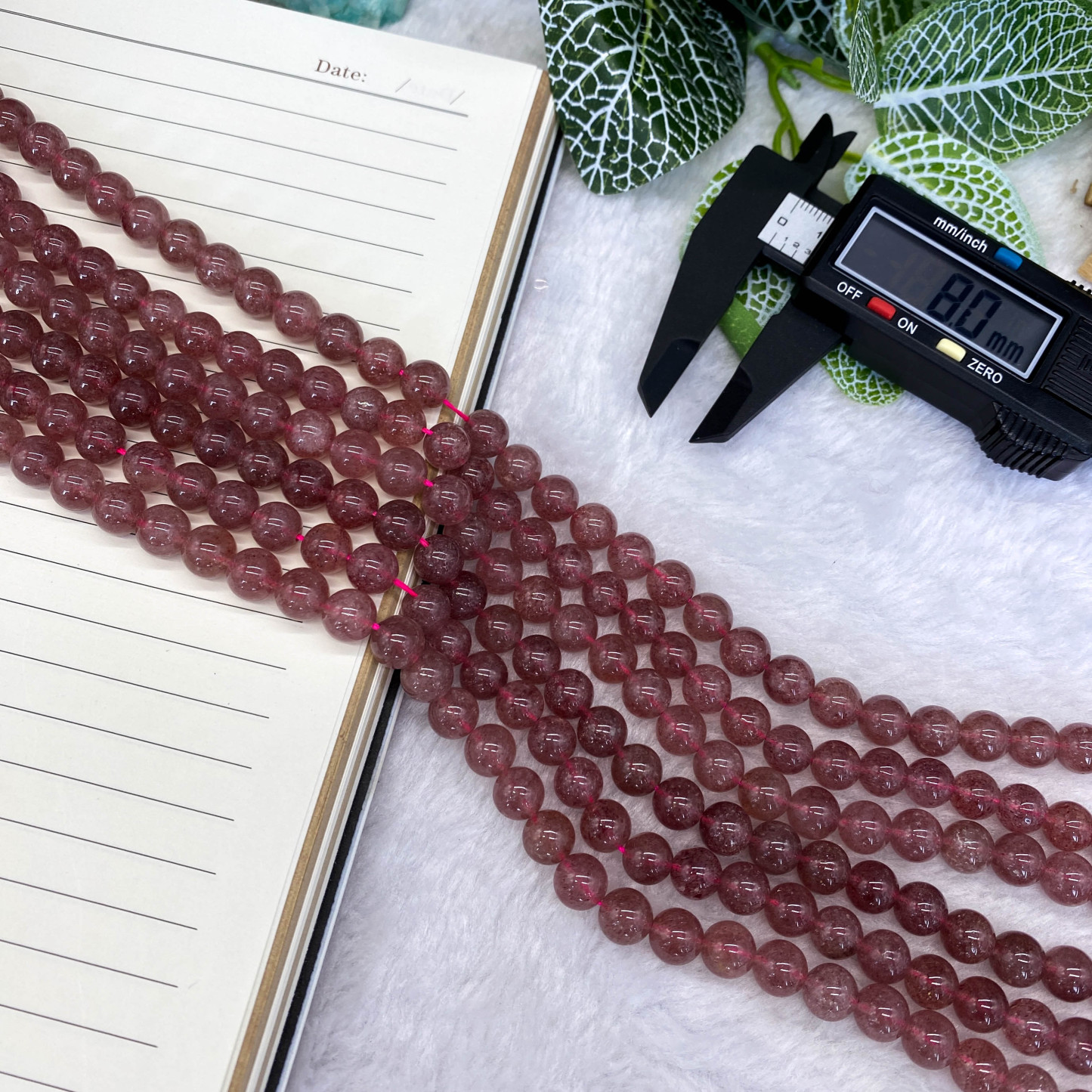 8mm DIY ストロベリークリスタルビーズ