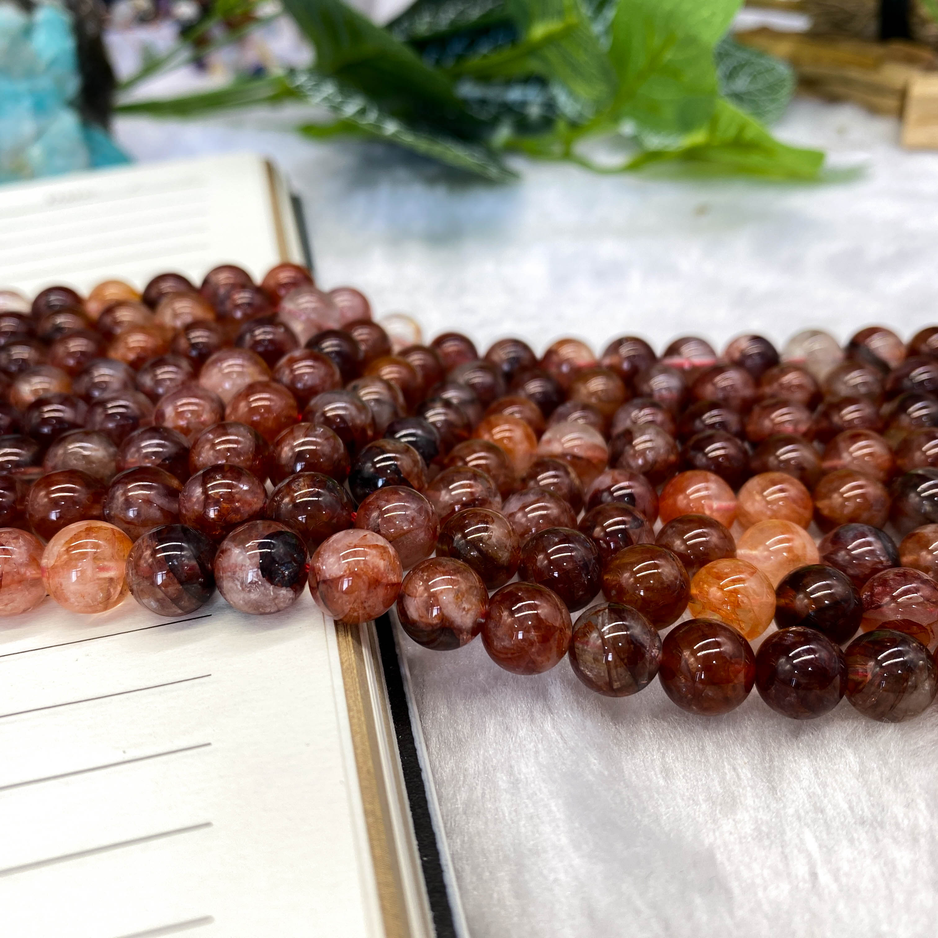 8mm DIYファイアクォーツビーズ