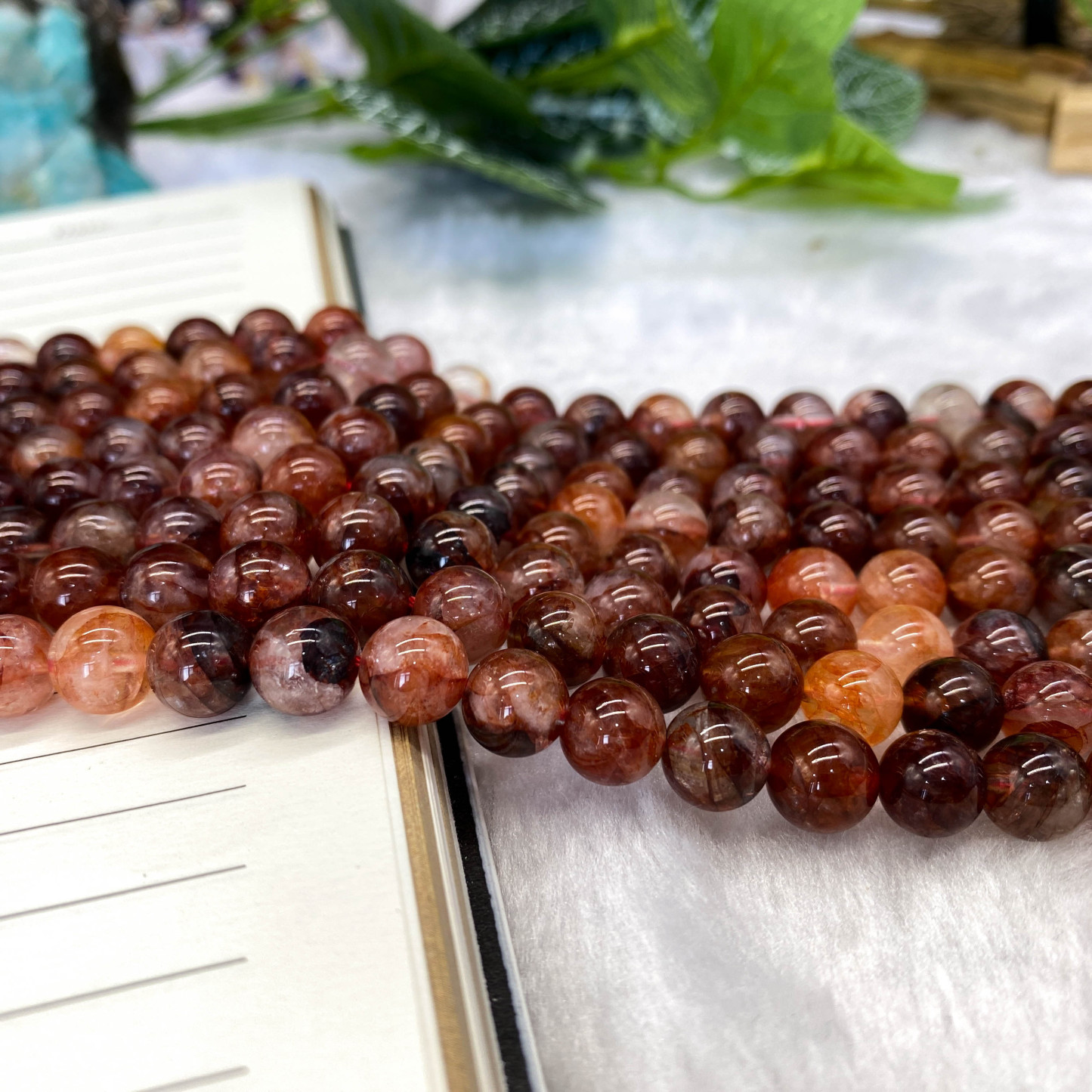 8mm DIYファイアクォーツビーズ