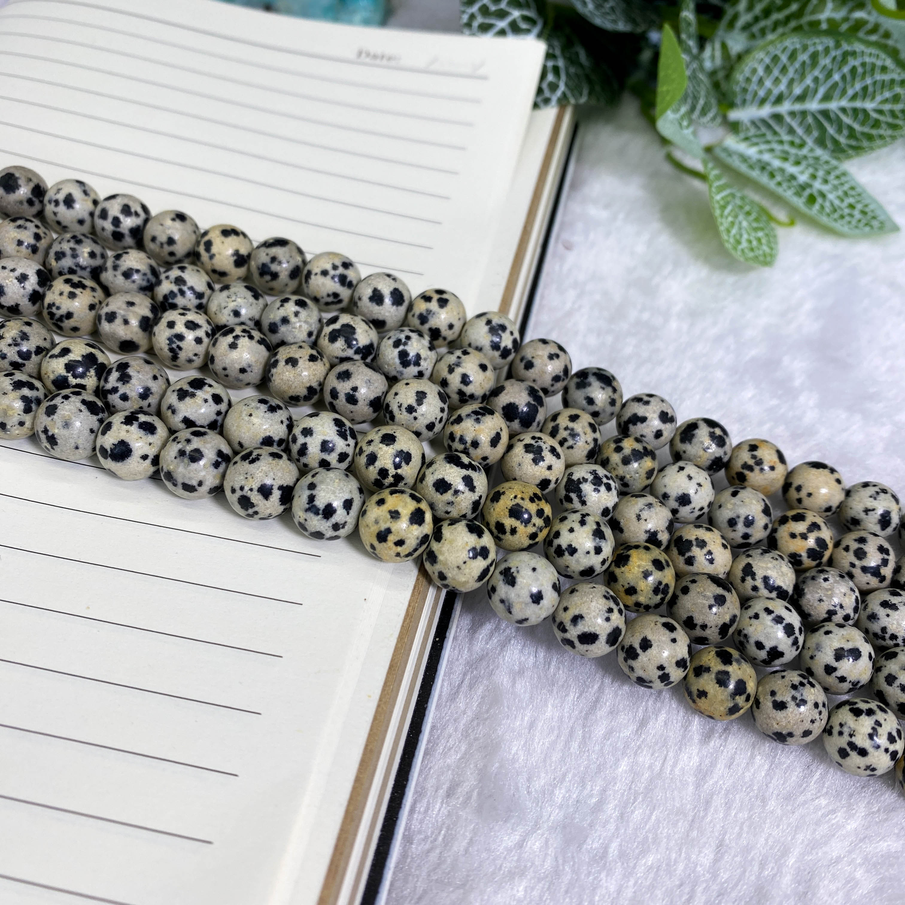 10mm DIY ダルメシアンストーンビーズ