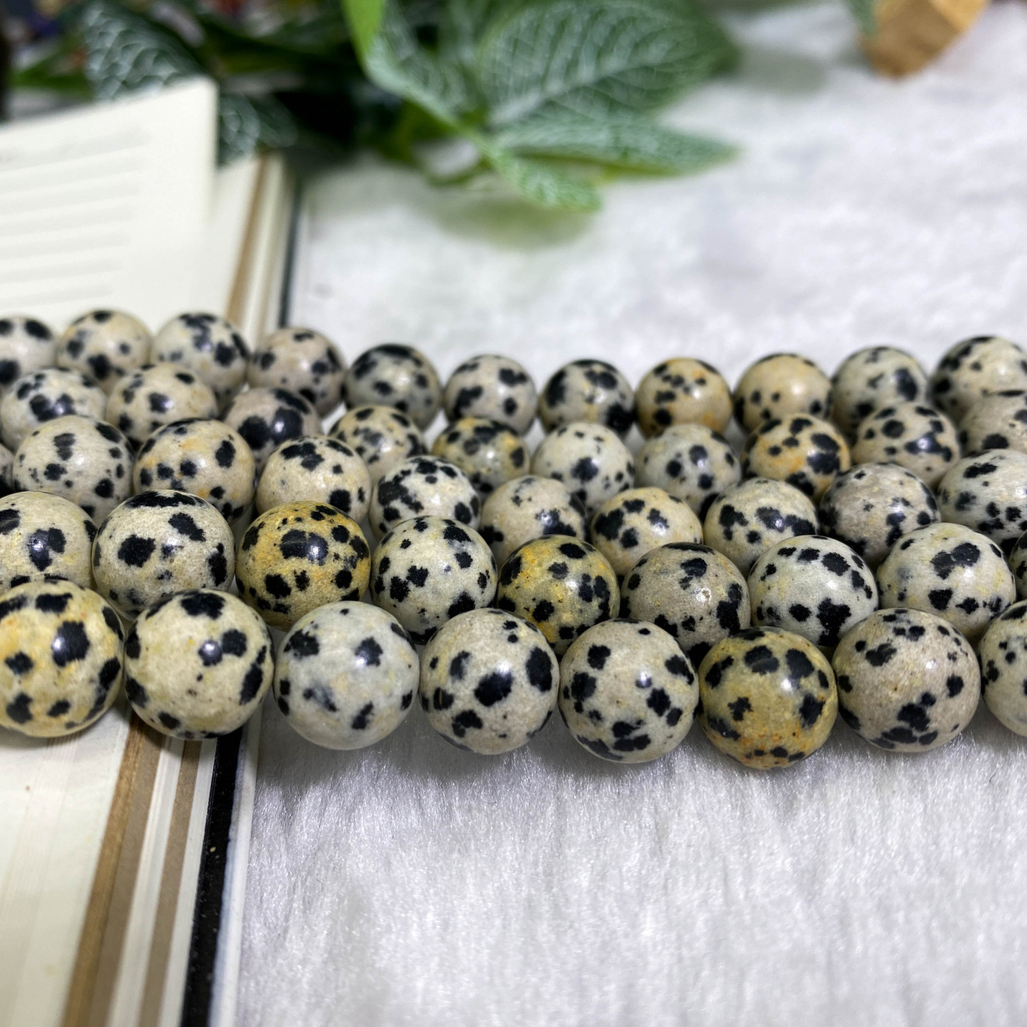 10mm DIY ダルメシアンストーンビーズ