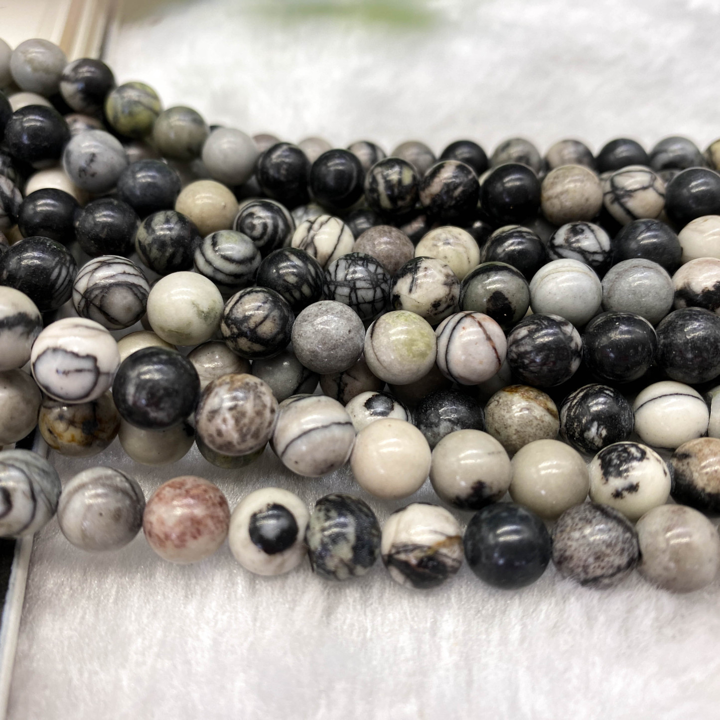 8mm DIY ゼブラロックビーズ