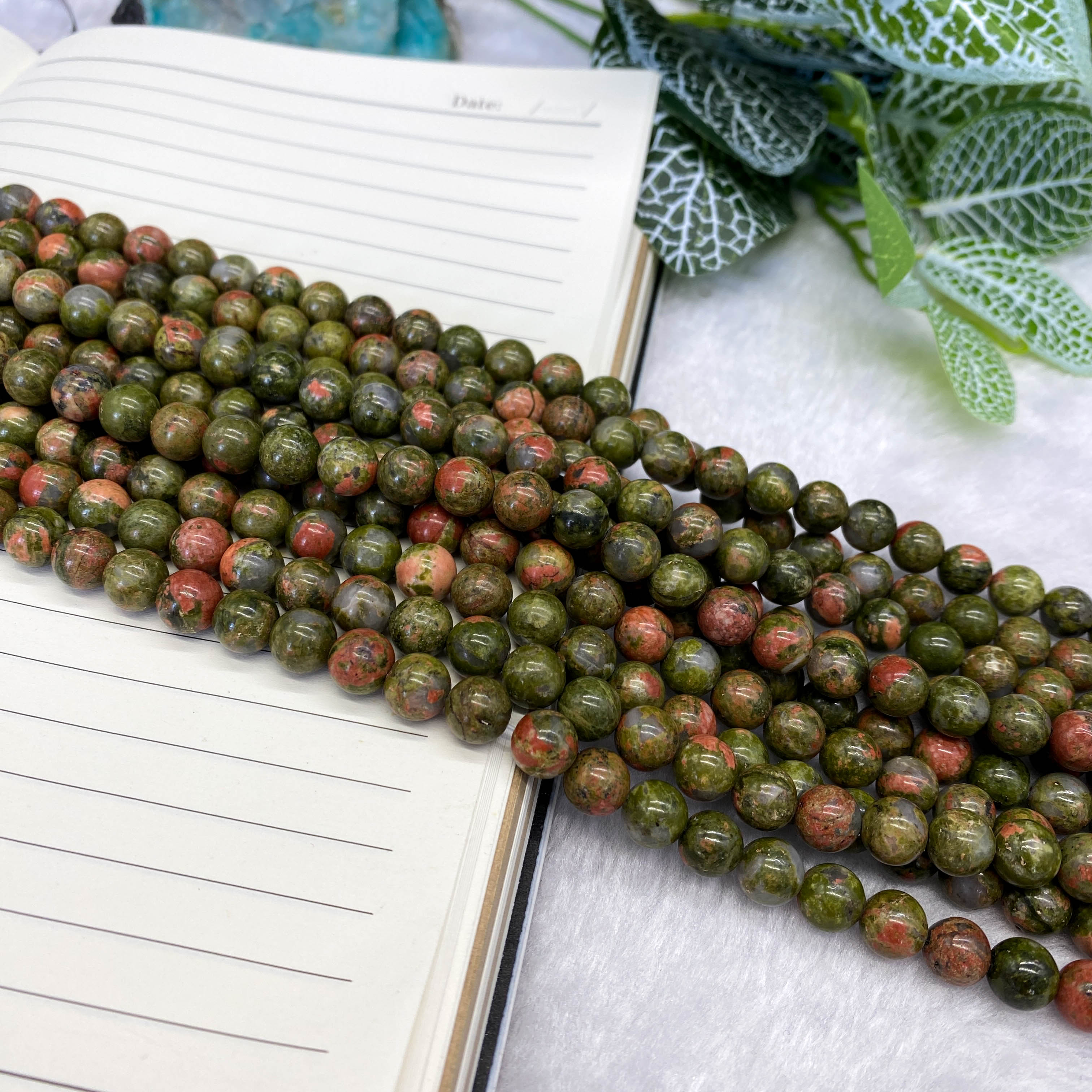 8mm DIYユナカイトビーズ