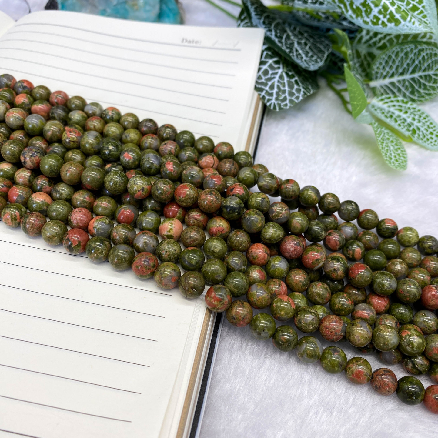 8mm DIYユナカイトビーズ