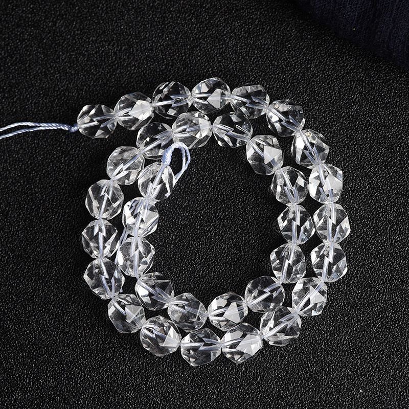 ダイヤモンドカット面の水晶連材