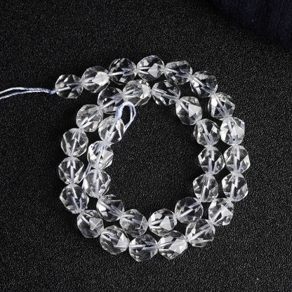 ダイヤモンドカット面の水晶連材