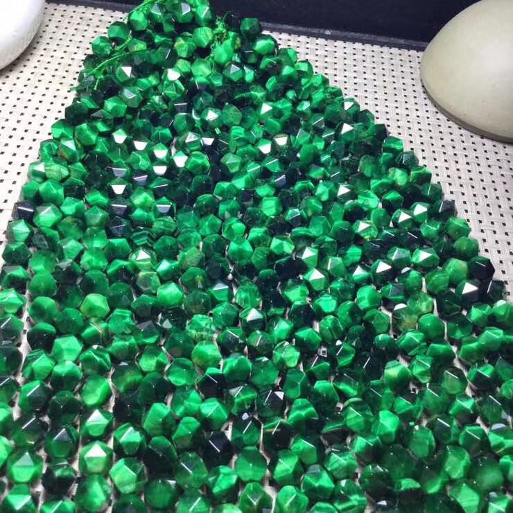 ダイヤモンドカット面緑タイガーアイ