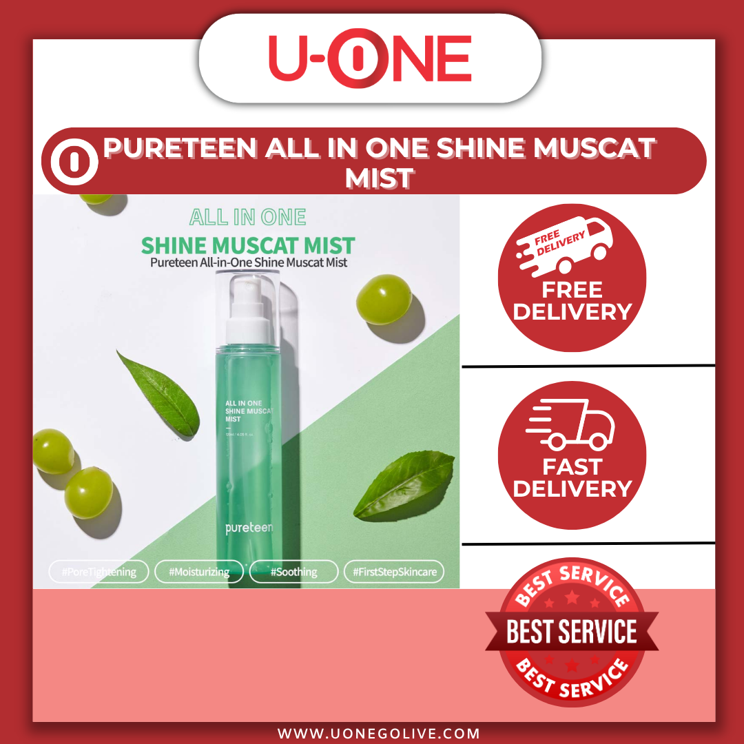 U-ONE | Korea Product | Pureteen | All In One Shine Muscat Mist | 120ml | Skin Care